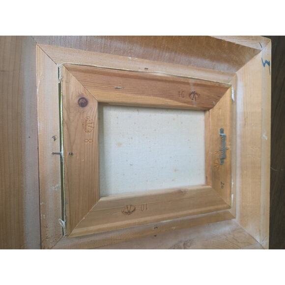 VTG Oil Painting Woman in Pink Dress in Garden Scene Signed Jennifer West 13x15 - Picture 15 of 16